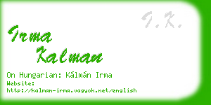 irma kalman business card